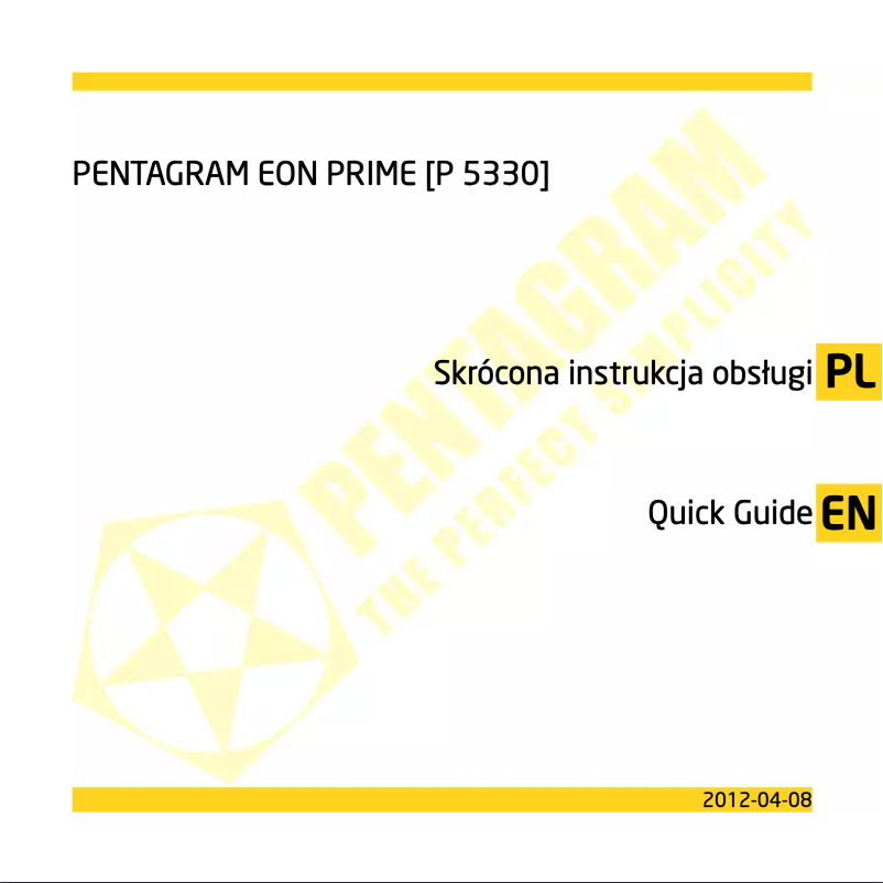 Image de la première page du manuel de l'appareil Eon PRIME P 5330