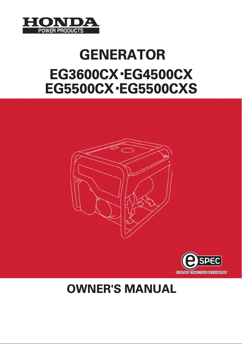 Image de la première page du manuel de l'appareil EG4500CX