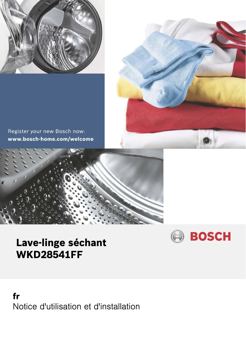 Page 1 de la notice Manuel utilisateur Bosch WKD28541FF