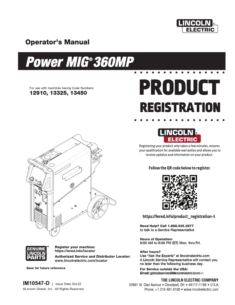 Imagen de la primera página del manual del dispositivo Power MIG 360MP