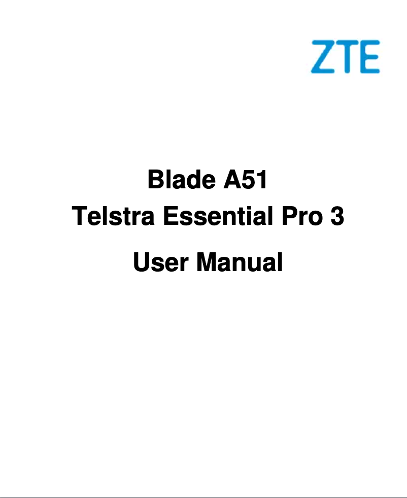 Page 1 de la notice Manuel utilisateur ZTE Blade A51