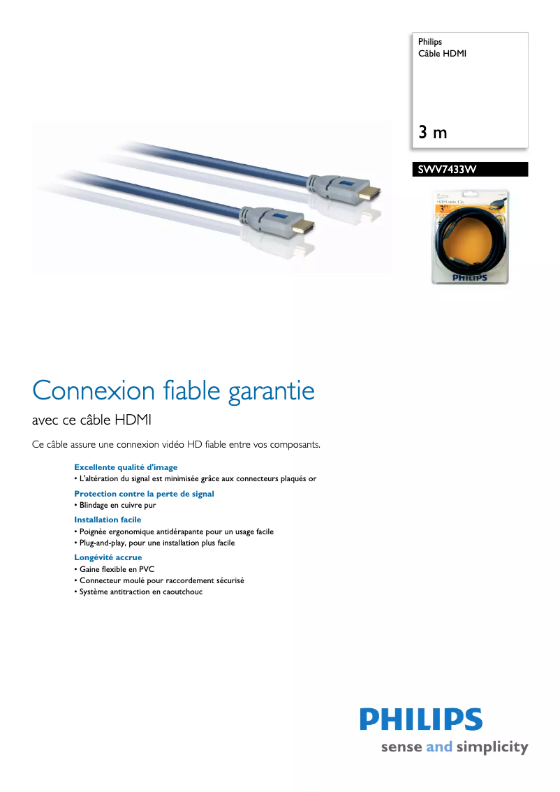 Page n°1 - Fiche technique Philips SWV7433W