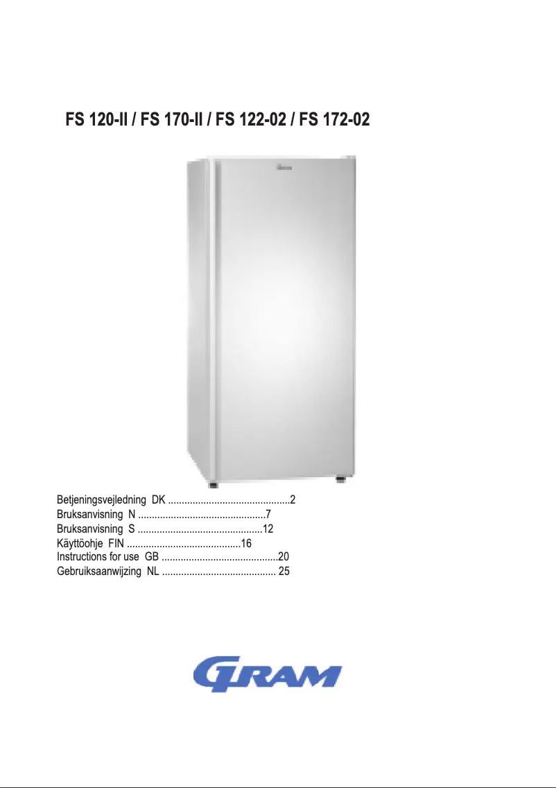 Page 1 de la notice Manuel utilisateur Gram FS 170-II