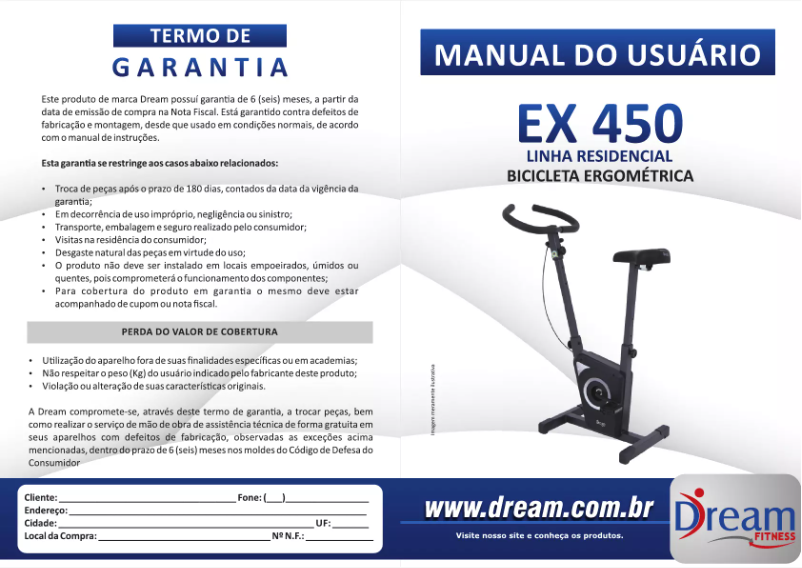 Page 1 de la notice Manuel utilisateur Dream EX 450