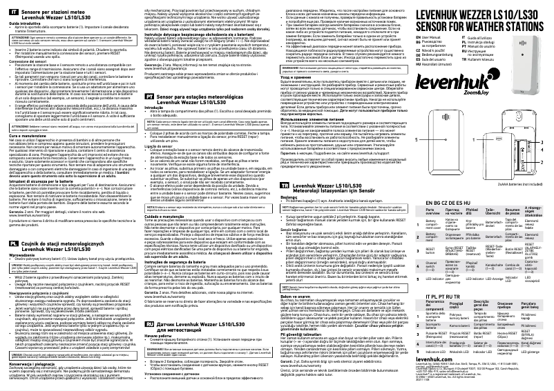 Page 1 de la notice Manuel utilisateur Levenhuk Wezzer LS10