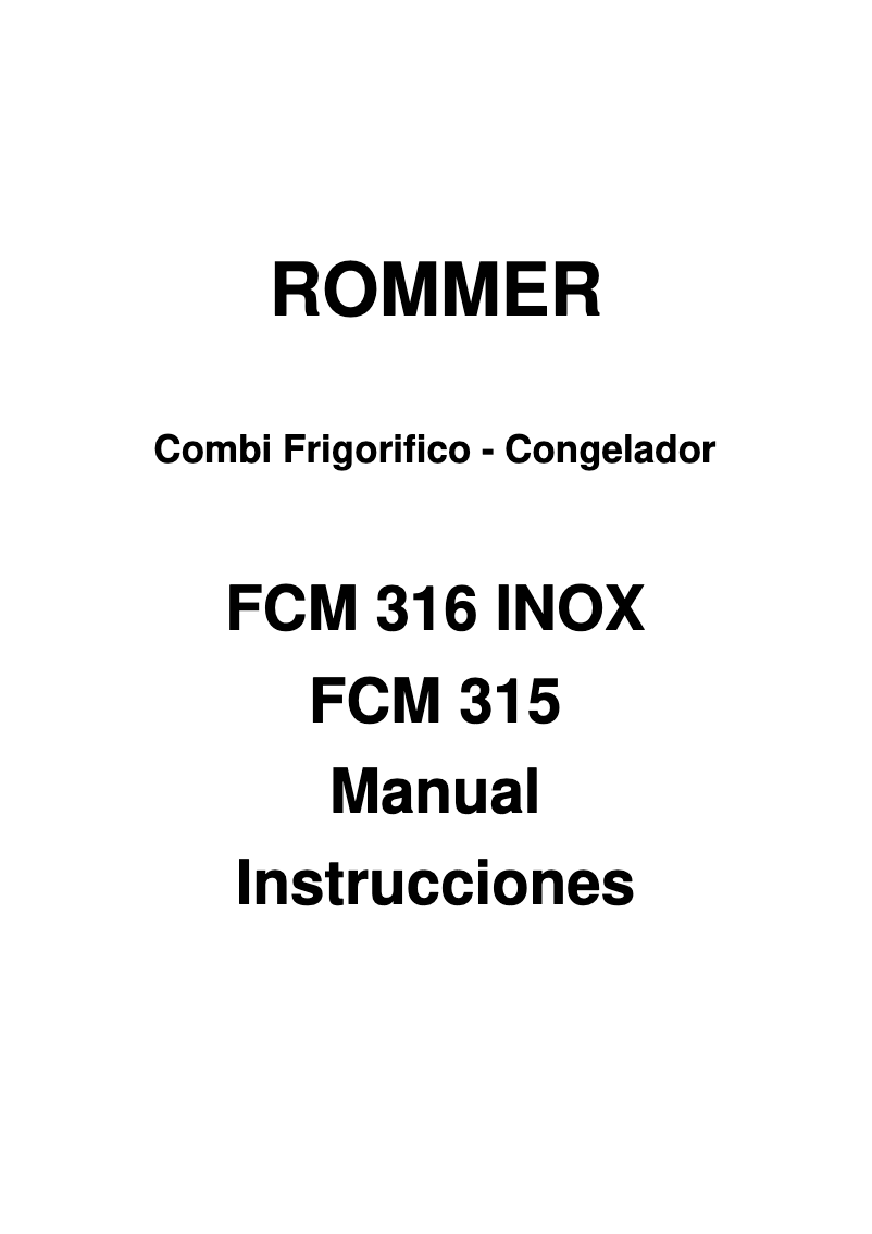 Image de la première page du manuel de l'appareil FCM 316 INOX