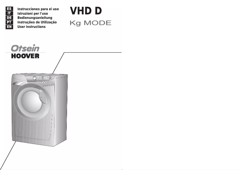 Page n°1 - Manuel utilisateur Otsein-Hoover VHD 8126D-37
