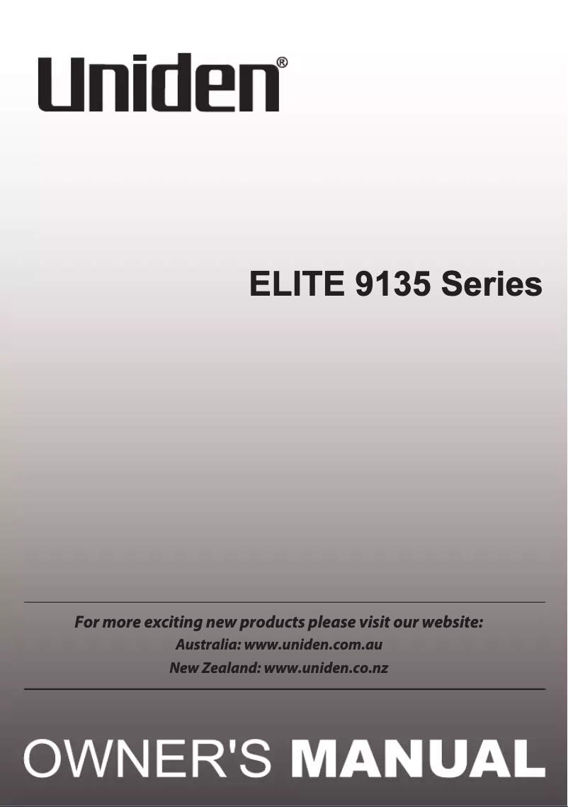 First page image of the manual for ELITE 9135