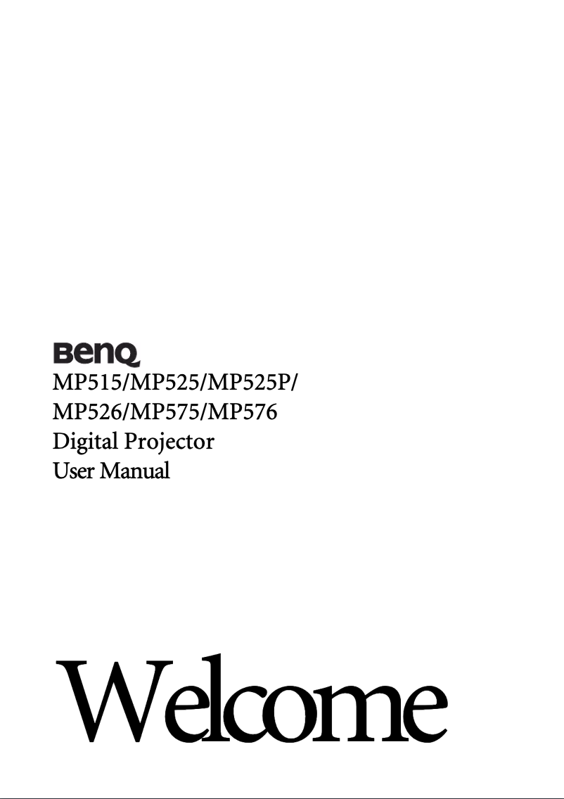 Page n°1 - Manuel utilisateur BenQ MP525P