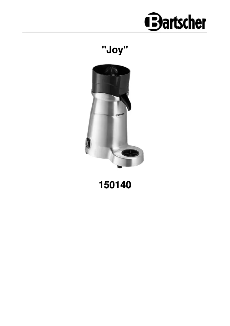 Page 1 de la notice Manuel utilisateur Bartscher 150140