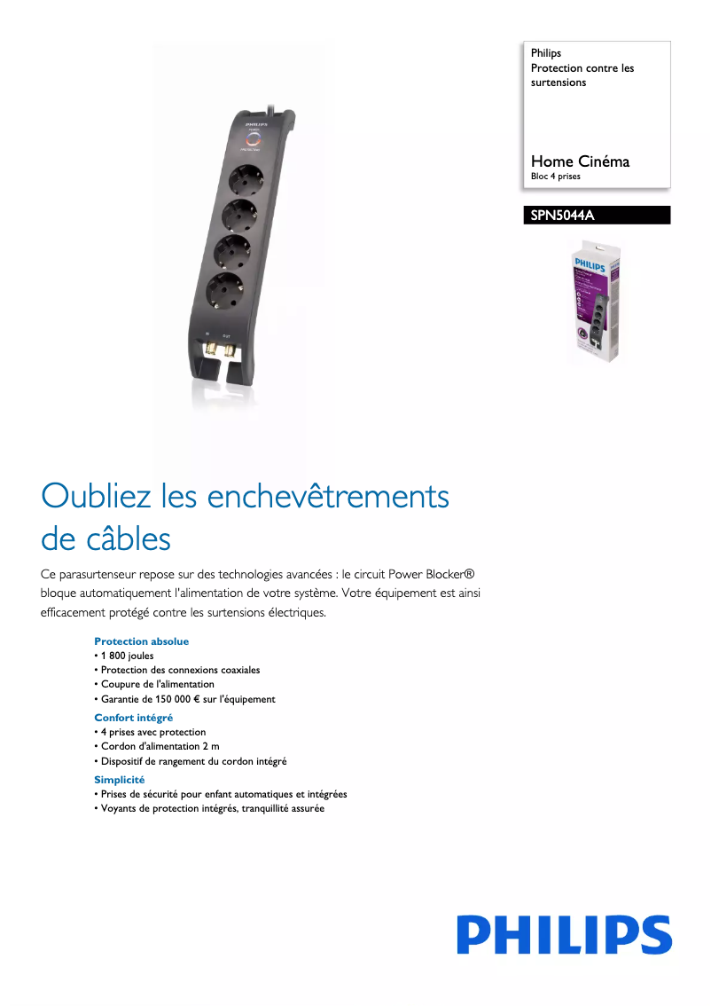 Image de la première page du manuel de l'appareil SPN5044A