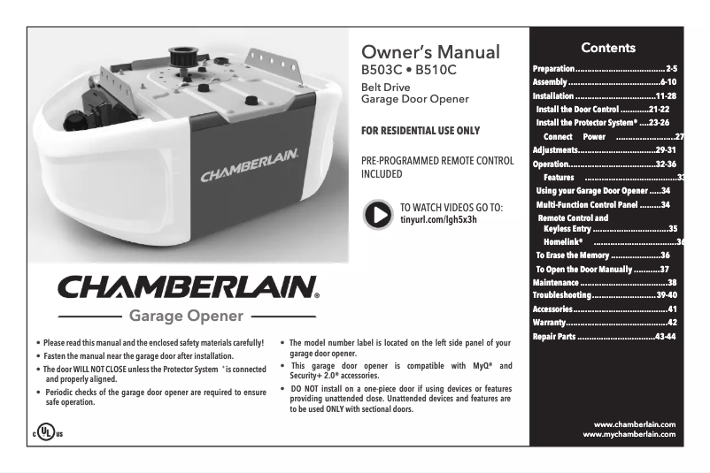 Image de la première page du manuel de l'appareil B510C