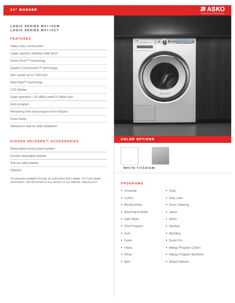 Image de la première page du manuel de l'appareil W4114CT