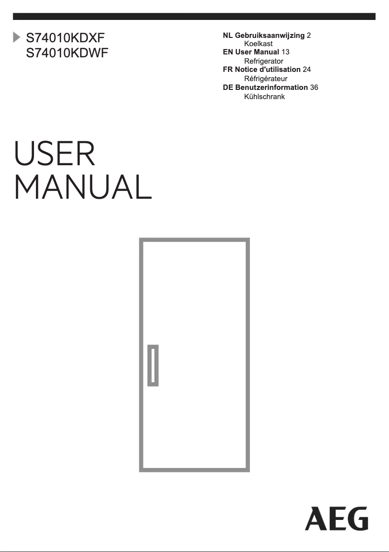 Page n°1 - Manuel utilisateur AEG S74010KDXF