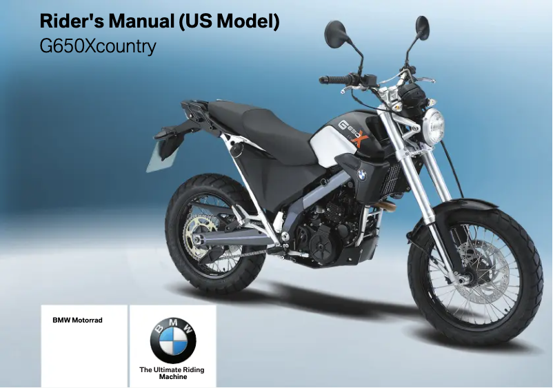 Page 1 of the manual User Manual BMW G 650 Xcountry (2007)