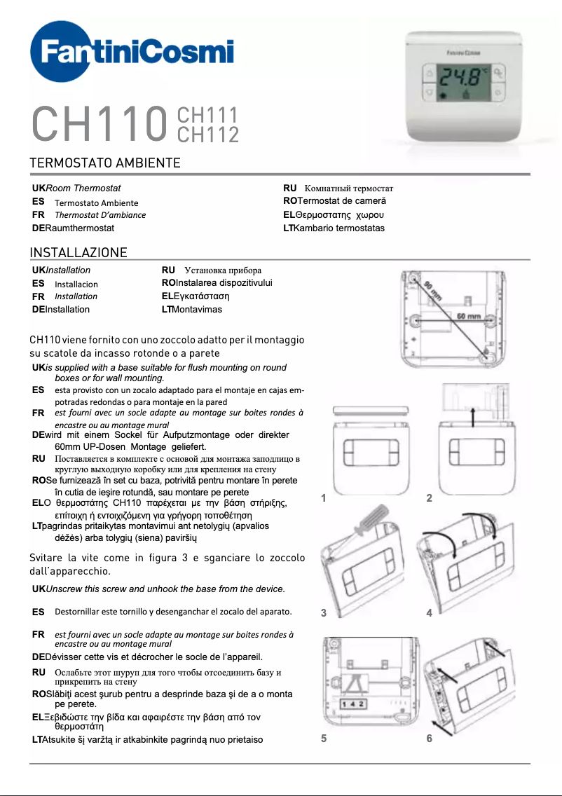 Page 1 de la notice Manuel utilisateur Fantini Cosmi CH111