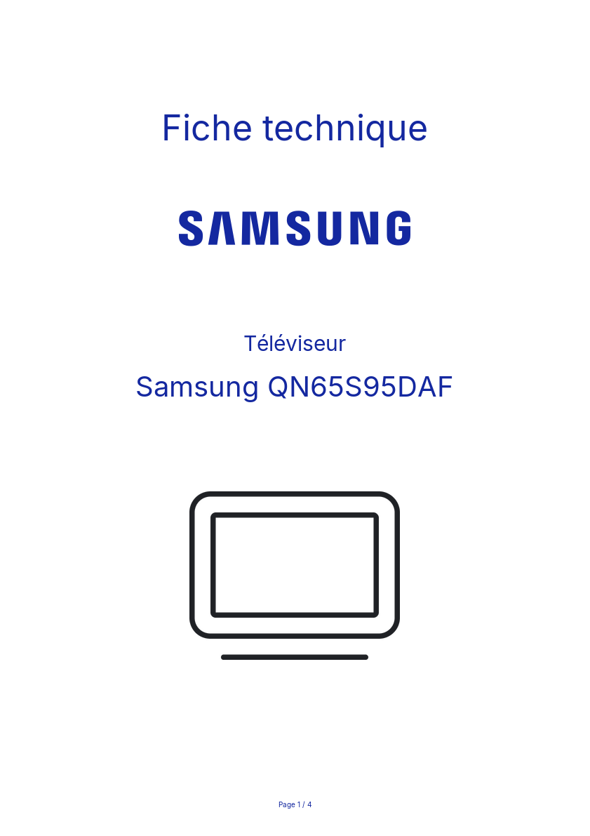 Image de la première page du manuel de l'appareil QN65S95DAF
