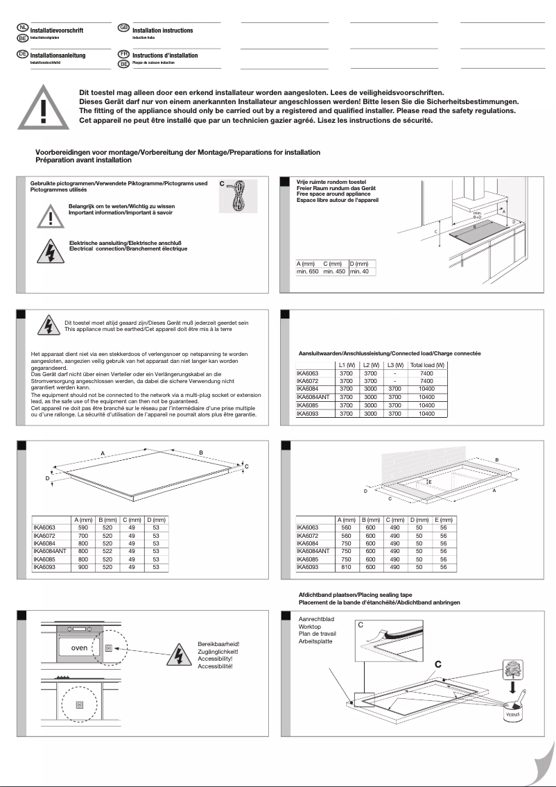 Page 1 de la notice Guide d'installation Pelgrim IKA6085