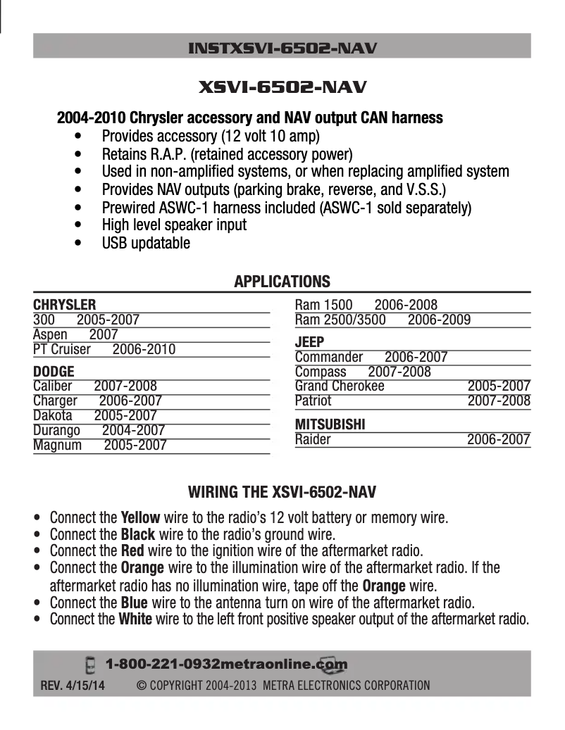 Imagen de la primera página del manual del dispositivo XSVI-6502-NAV