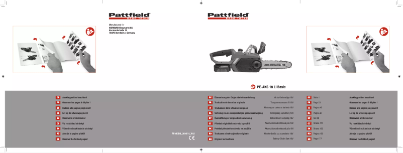 Page n°1 - Manuel utilisateur Pattfield PE-AKS 18 Li Basic