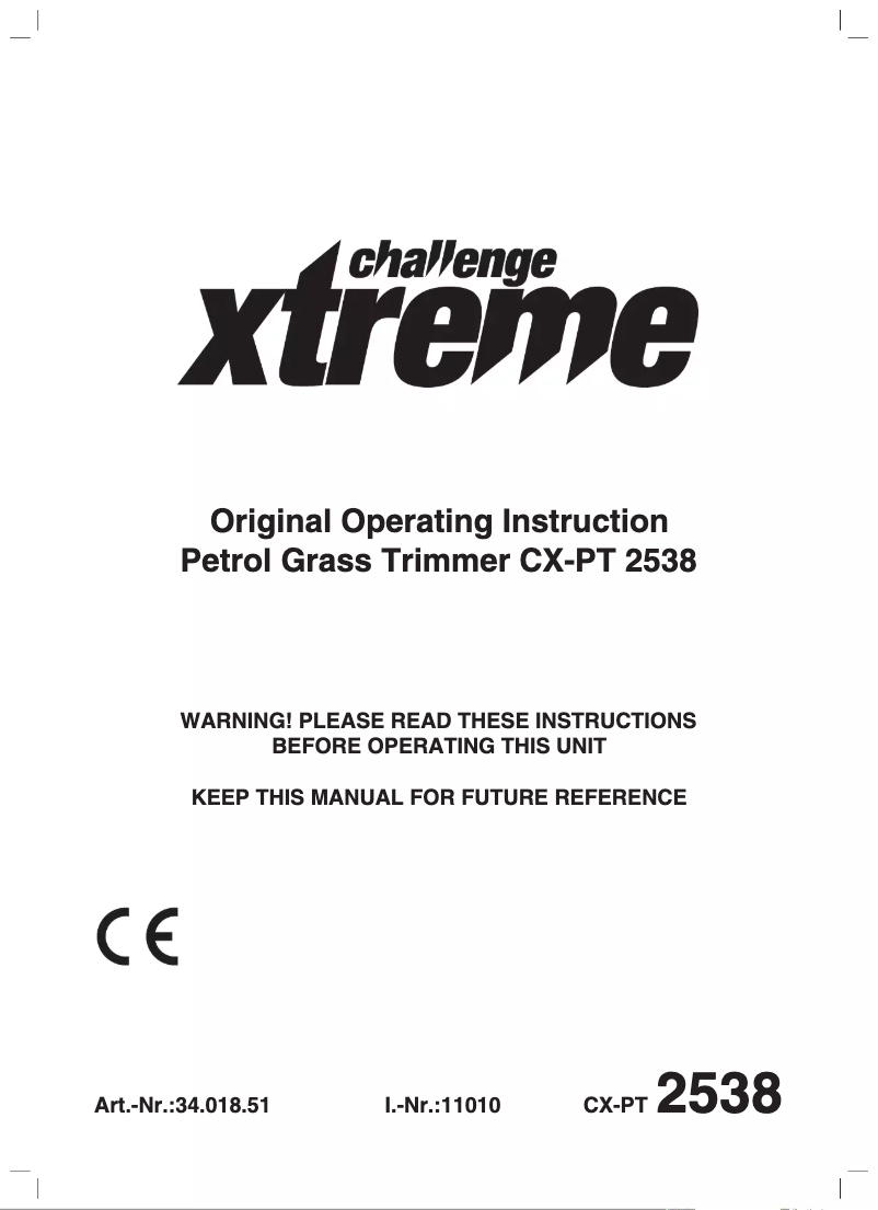 Image de la première page du manuel de l'appareil CX-PT 2538