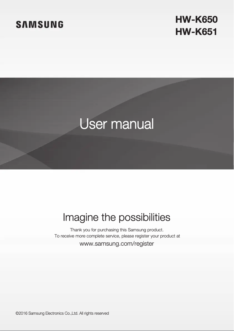 Image de la première page du manuel de l'appareil HW-K650