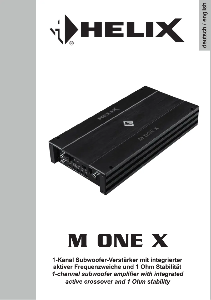 Page n°1 - Manuel utilisateur Helix M ONE X