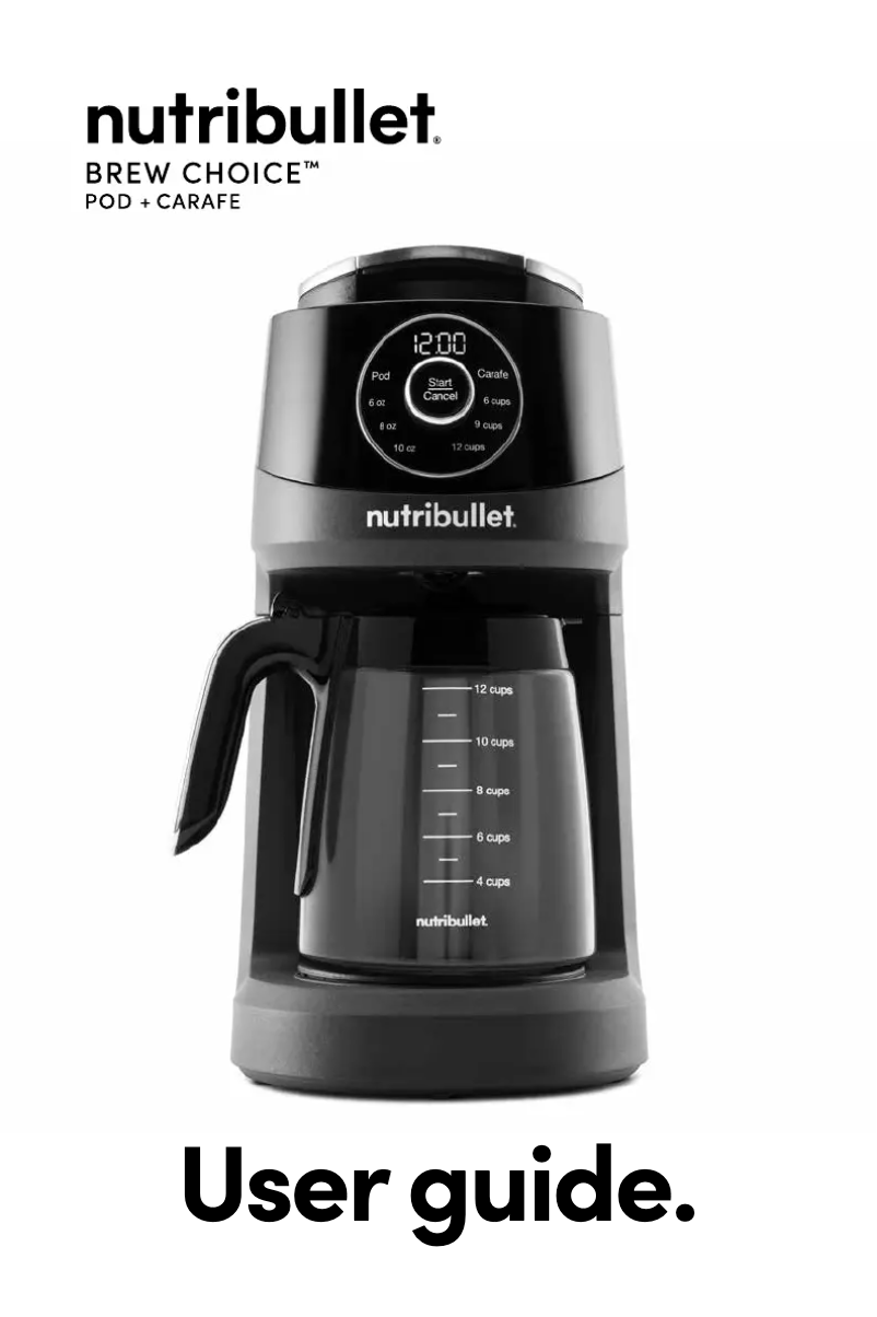 Page 1 de la notice Manuel utilisateur NutriBullet Brew Choice