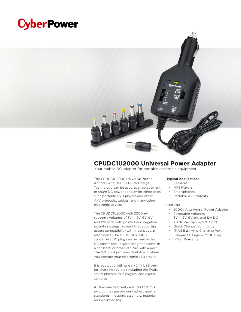 Page n°1 - Manuel utilisateur CyberPower CPUDC1U2000