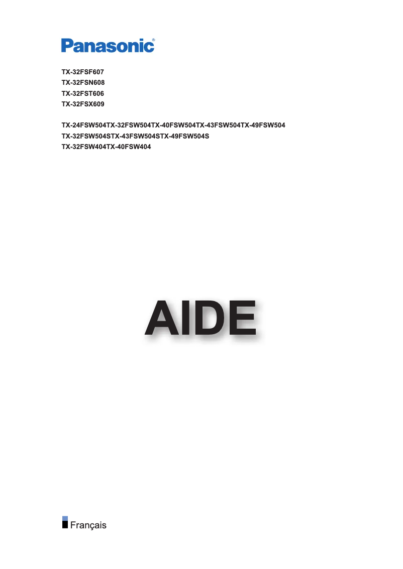 Page 1 de la notice Manuel utilisateur Panasonic TX-32FSW404