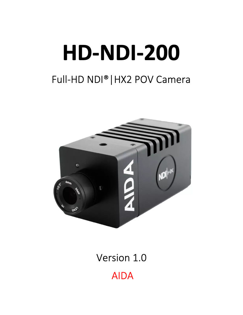 Page 1 de la notice Manuel utilisateur Aida HD-NDI-200