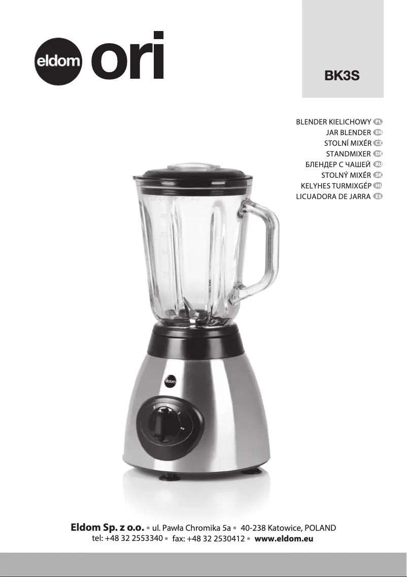 Page 1 de la notice Manuel utilisateur Eldom Ori BK3S