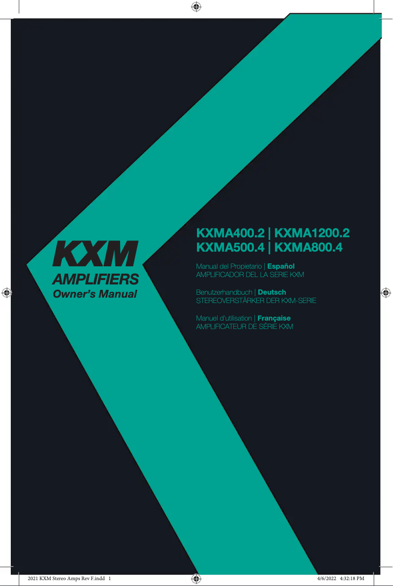 Page 1 de la notice Manuel utilisateur Kicker KXMA400.2