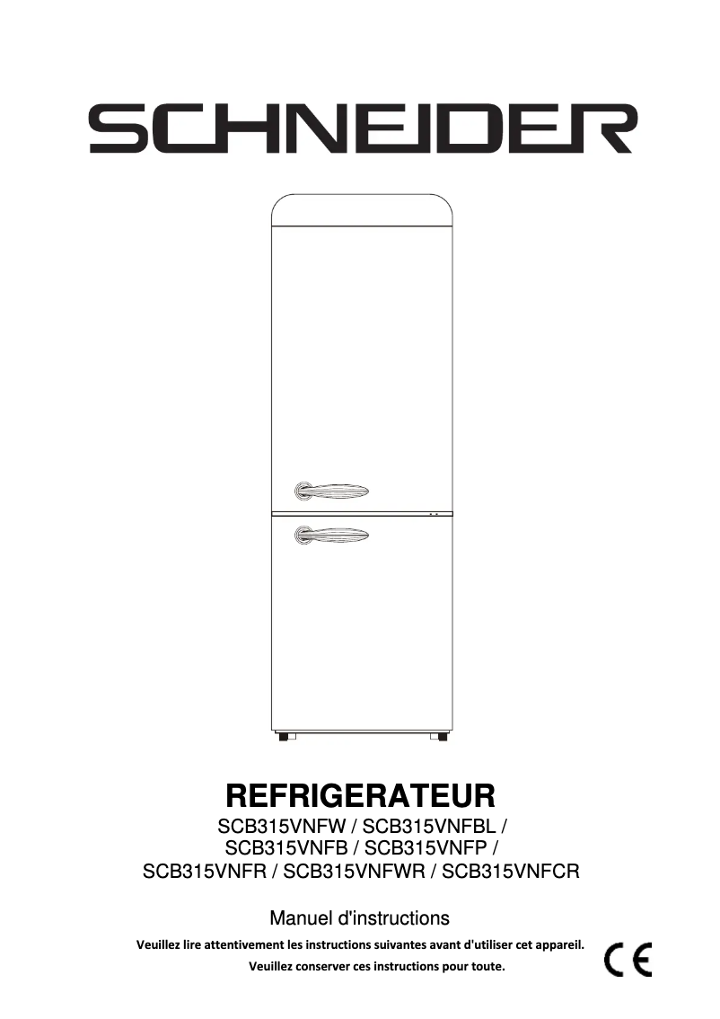 Image de la première page du manuel de l'appareil SCB315VNFB