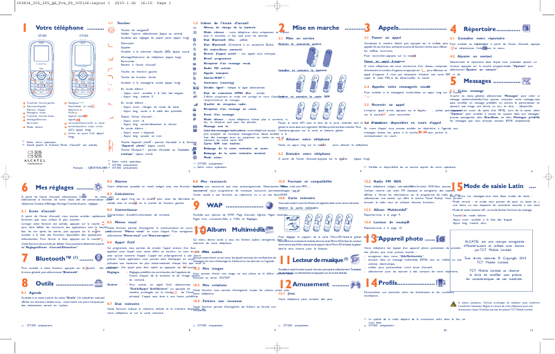 Image de la première page du manuel de l'appareil One Touch 505