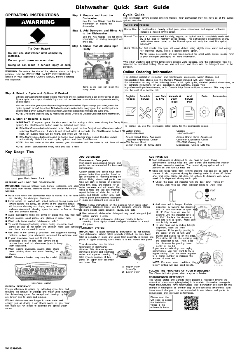 Page n°1 - Guide de démarrage rapide Amana ADB1400AMS