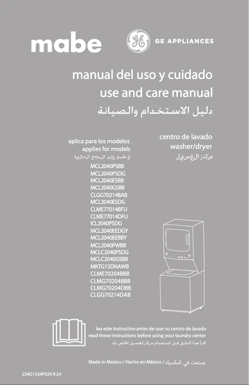 Page 1 de la notice Manuel utilisateur Mabe MCL2040PPDG1