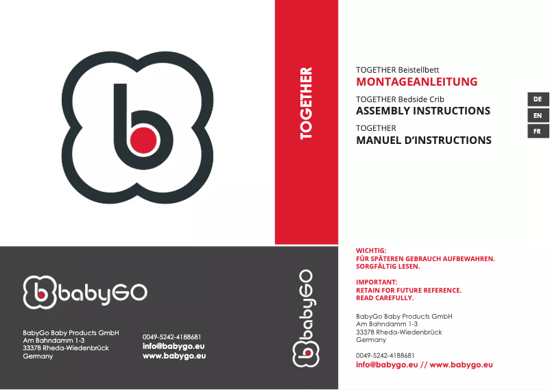Page 1 de la notice Manuel utilisateur BabyGO Together