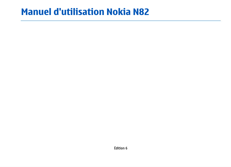 Page 1 de la notice Manuel utilisateur Nokia N82