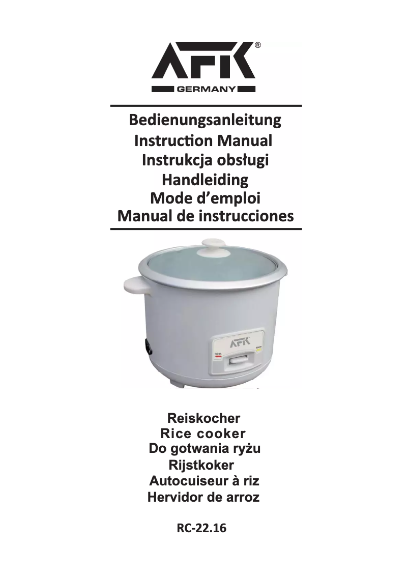 Page 1 de la notice Manuel utilisateur AFK RC-22.16