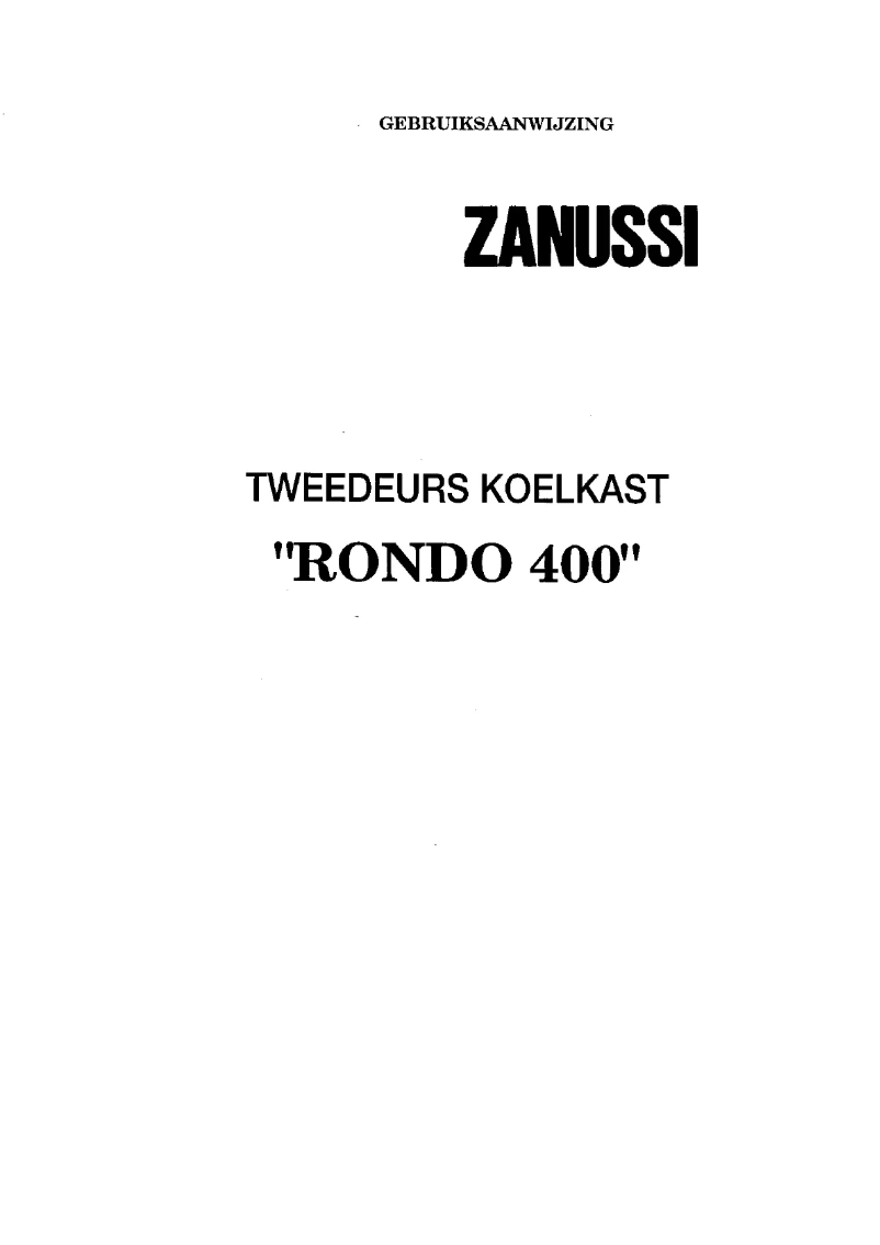 Page 1 de la notice Manuel utilisateur Zanussi ZF 4 ax rondo