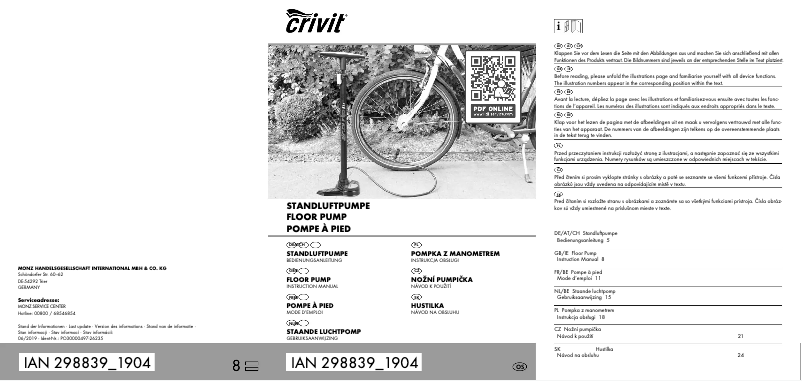 Page n°1 - Manuel utilisateur Crivit IAN 298839