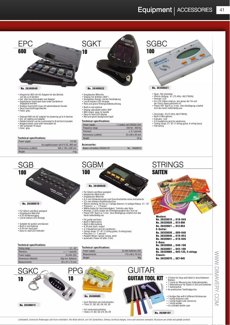 Page 1 de la notice Catalogue Dimavery SGBM-100
