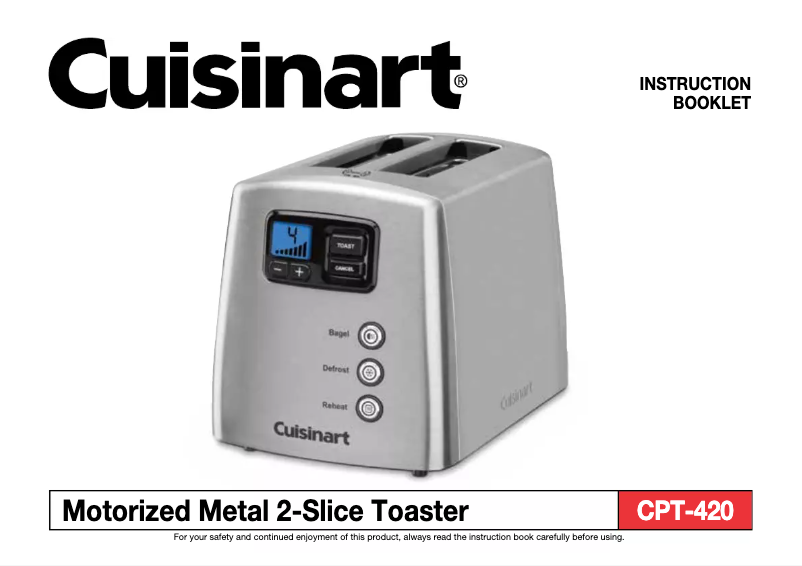 Page 1 de la notice Instructions / montage Cuisinart CPT-420