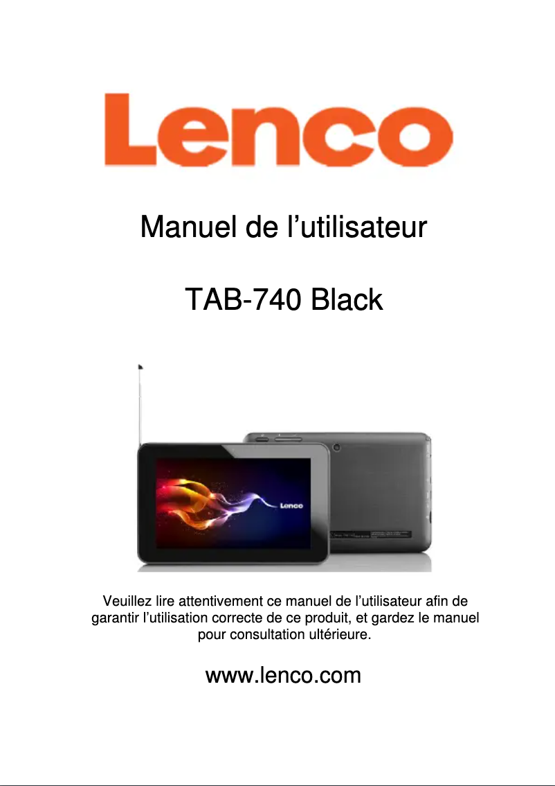 Image de la première page du manuel de l'appareil TAB-740