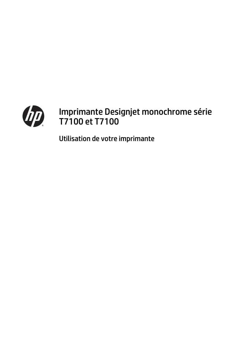 Page n°1 - Manuel utilisateur HP DesignJet T7100