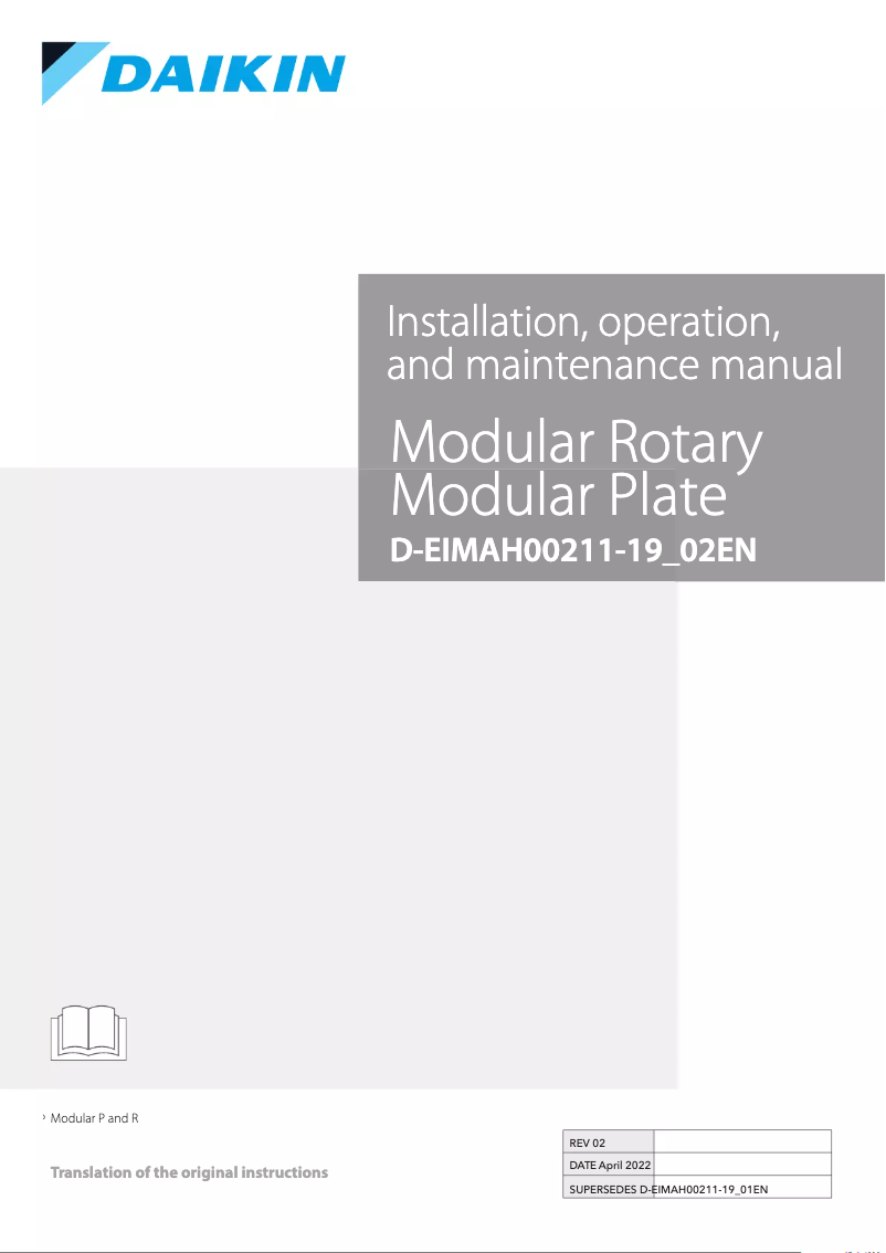 Page 1 de la notice Guide d'installation Daikin D-EOMAH00006-20EN