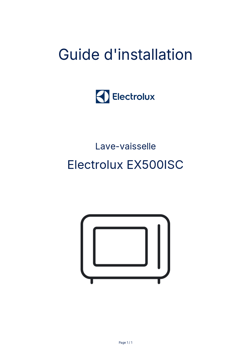 Image de la première page du manuel de l'appareil EX500ISC