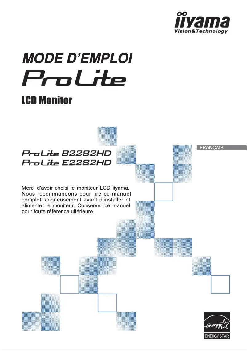 Page 1 de la notice Manuel utilisateur Iiyama ProLite B2282HD