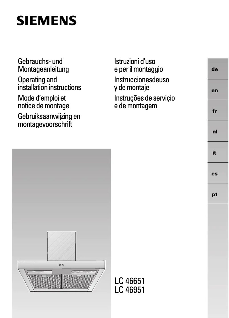 Page 1 de la notice Manuel utilisateur Siemens LC46951